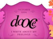 dooce.com Masthead for October, 2006 by Heather B. Armstrong titled I Write About My Feelings