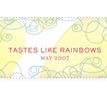 dooce.com Masthead for May 2007 by Heather B. Armstrong titled Tastes Like Rainbows