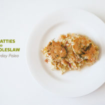 tuna patties and coleslaw