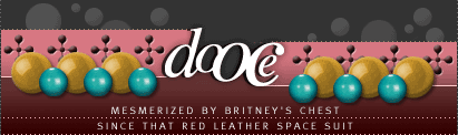 dooce.com Masthead for November 8, 2001 by Heather B. Armstrong titled Mesmerized By Brittney's Chest Since That Red Leather Space Suit
