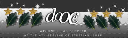 dooce.com Masthead for November 26, 2001 by Heather B. Armstrong titled Wishing I Had Stopped at the 4th Serving of Stuffing, Burp