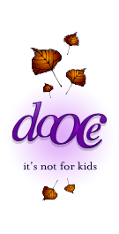 dooce.com Masthead for November 8, 2002 by Heather B. Armstrong titled It's not for kids (purple)