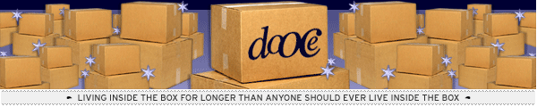 dooce.com Masthead for April 28, 2003 by Heather B. Armstrong titled Living Inside the Box for Longer Than Anyone Should Ever Live Inside the Box