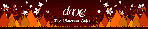 dooce.com Masthead for March, 2004 by Heather B. Armstrong titled The Maternal Inferno