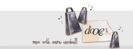 dooce.com Masthead for September, 2004 by Heather B. Armstrong titled Now With More Cowbell
