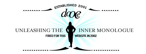 dooce.com Masthead for January, 2005 by Heather B. Armstrong titled Unleashing the Inner Monologue: Fired for this Website in 2002