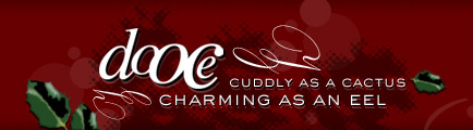 dooce.com Masthead for December, 2005 by Heather B. Armstrong titled Cuddly as a Cactus Charming as an Eel