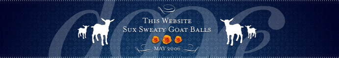 dooce.com Masthead for May, 2006 by Heather B. Armstrong titled This Website Sux Sweaty Goat Balls