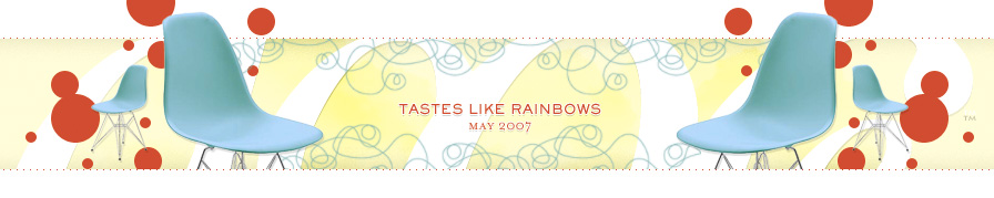 dooce.com Masthead for May 2007 by Heather B. Armstrong titled Tastes Like Rainbows