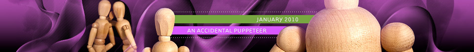 dooce.com Masthead for January, 2010 by Heather B. Armstrong titled An accidental puppeteer