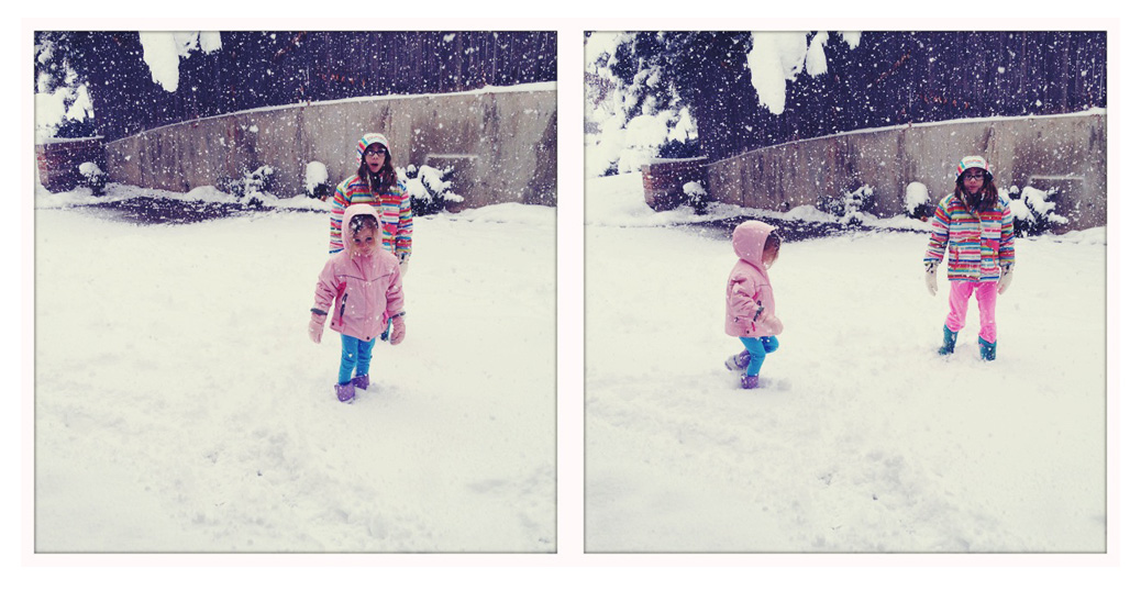 Marlo and Leta in the snow photo by Heather B. Armstrong for dooce.com